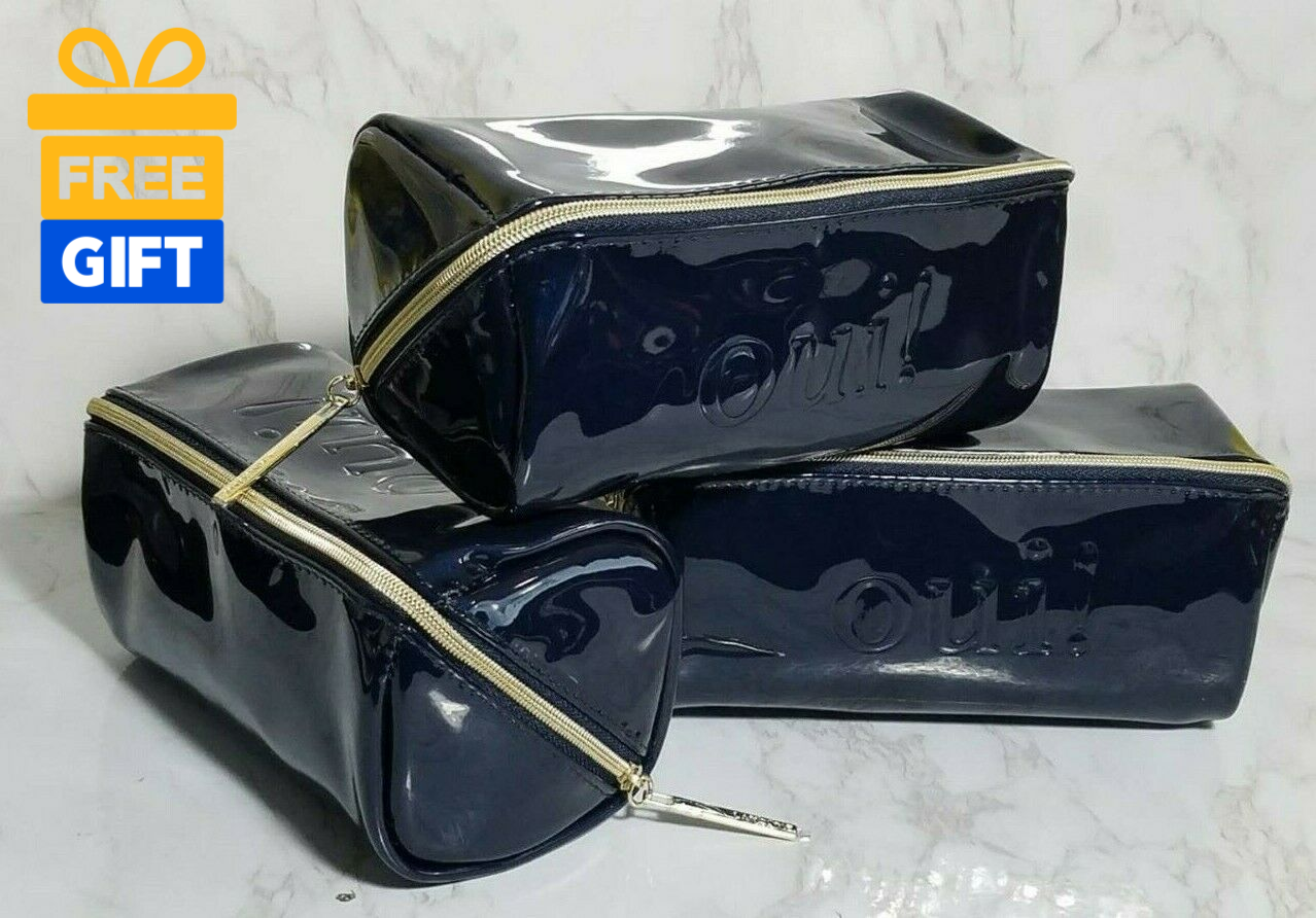 Parisian Navy Oui Travel Makeup Bag